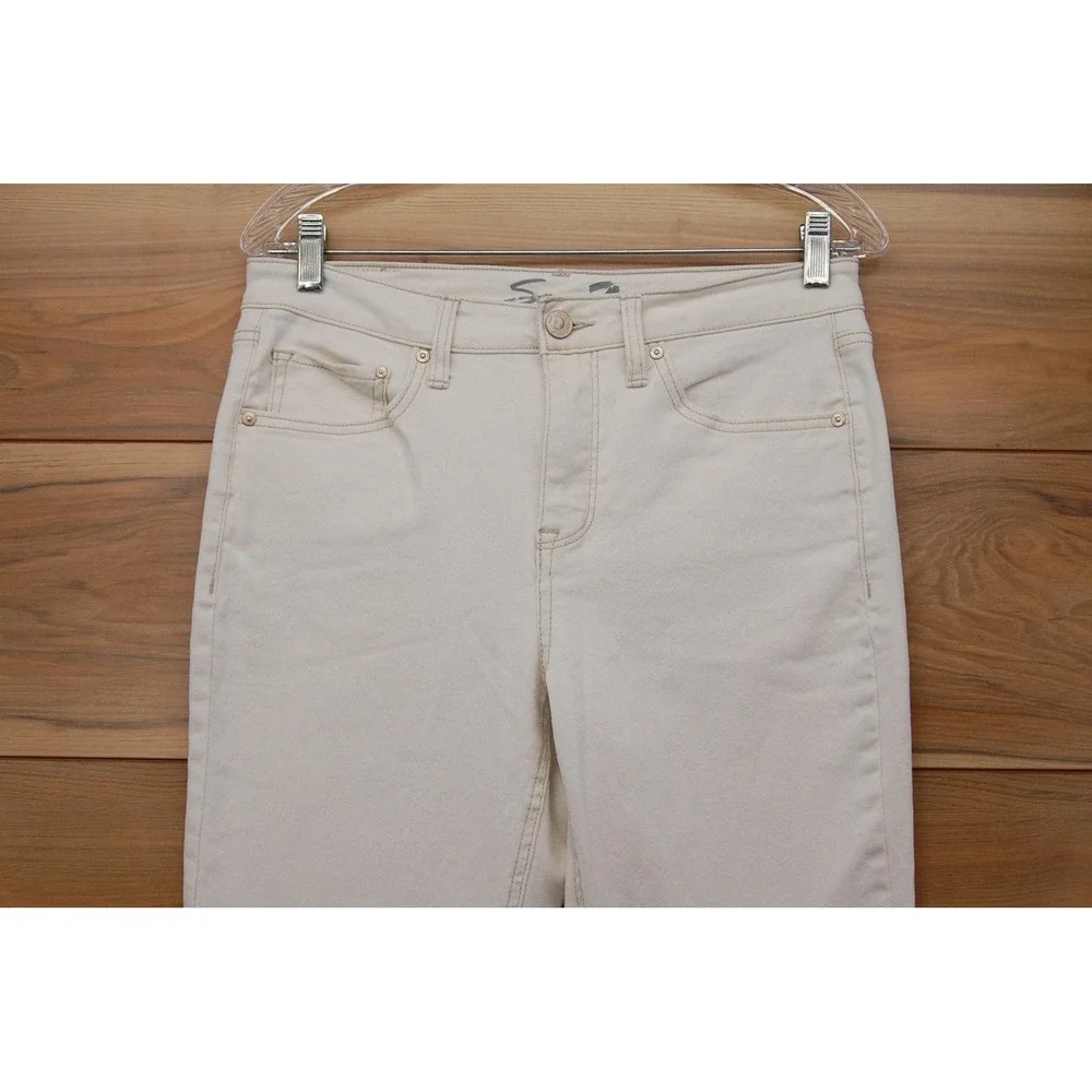 Seven7 Jeans Womens 4 Off White Slim Straight‎ Stretch Denim Five Pocket Classic